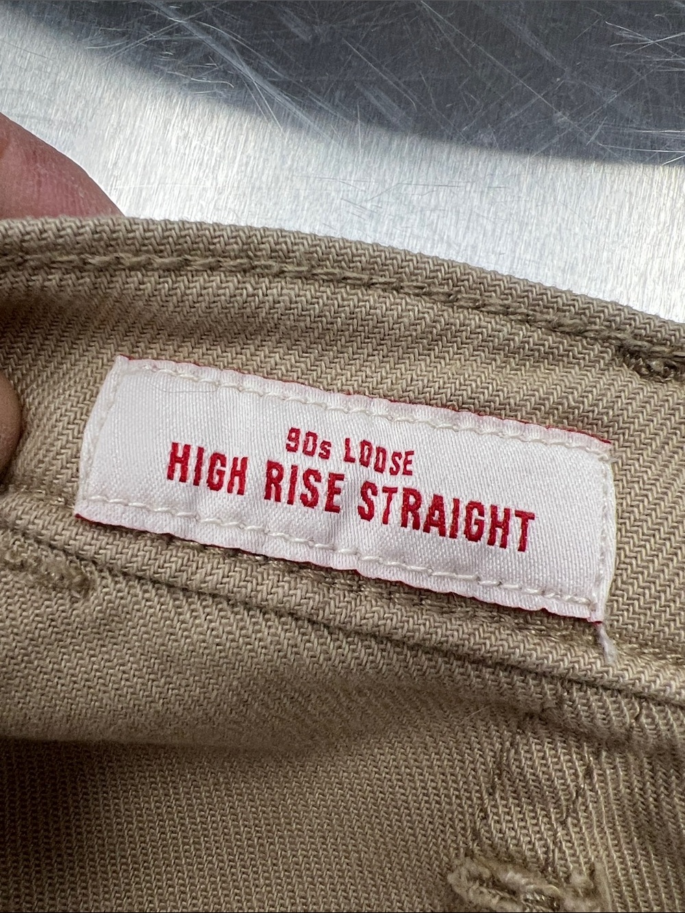 Lucky Brand 90’s Loose High Rise Straight-Leg Pants - Khaki Women’s 12 - Picture 3 of 14